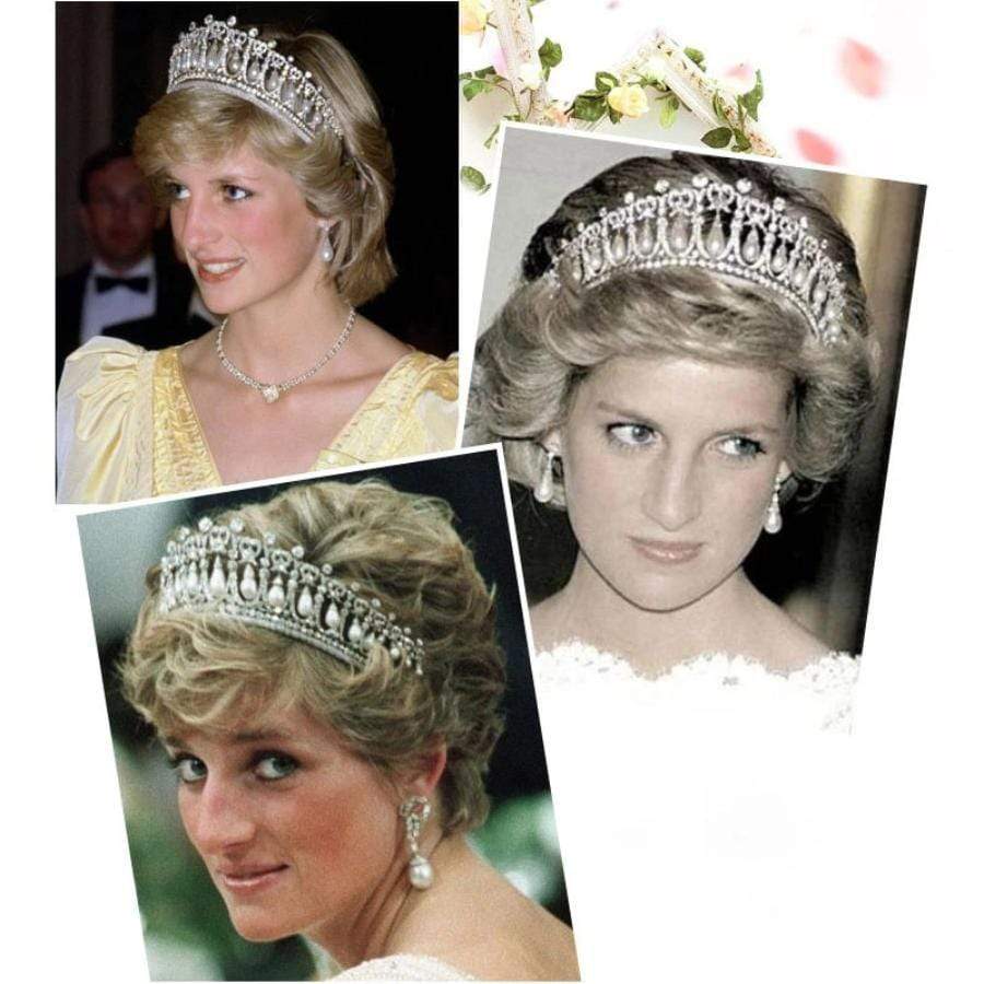 Princess Diana Replica Bridal Tiara -Royal Beauty CZ and Real Pearls ...